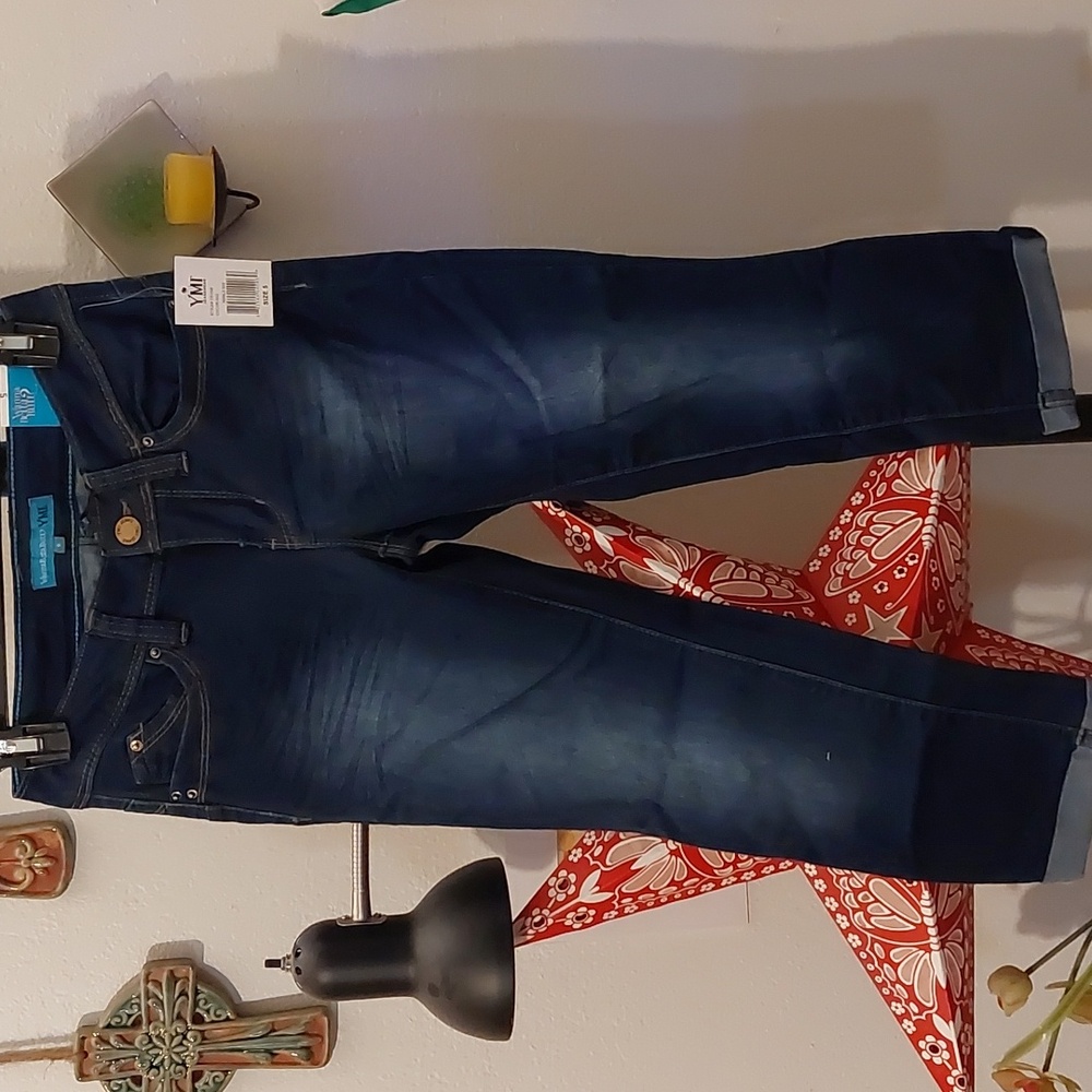 YMI wanna betta butt cropped dark wash jeans